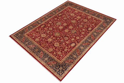 handmade Traditional Kashan Red Blue Hand Knotted RECTANGLE 100% WOOL area rug 8x10