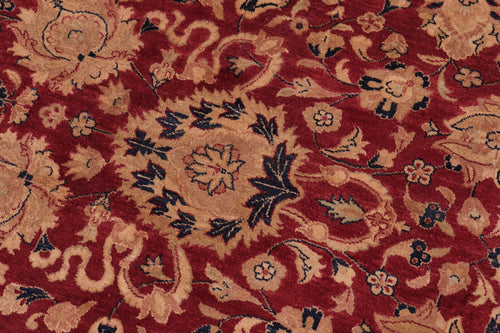 handmade Traditional Kashan Red Blue Hand Knotted RECTANGLE 100% WOOL area rug 8x10