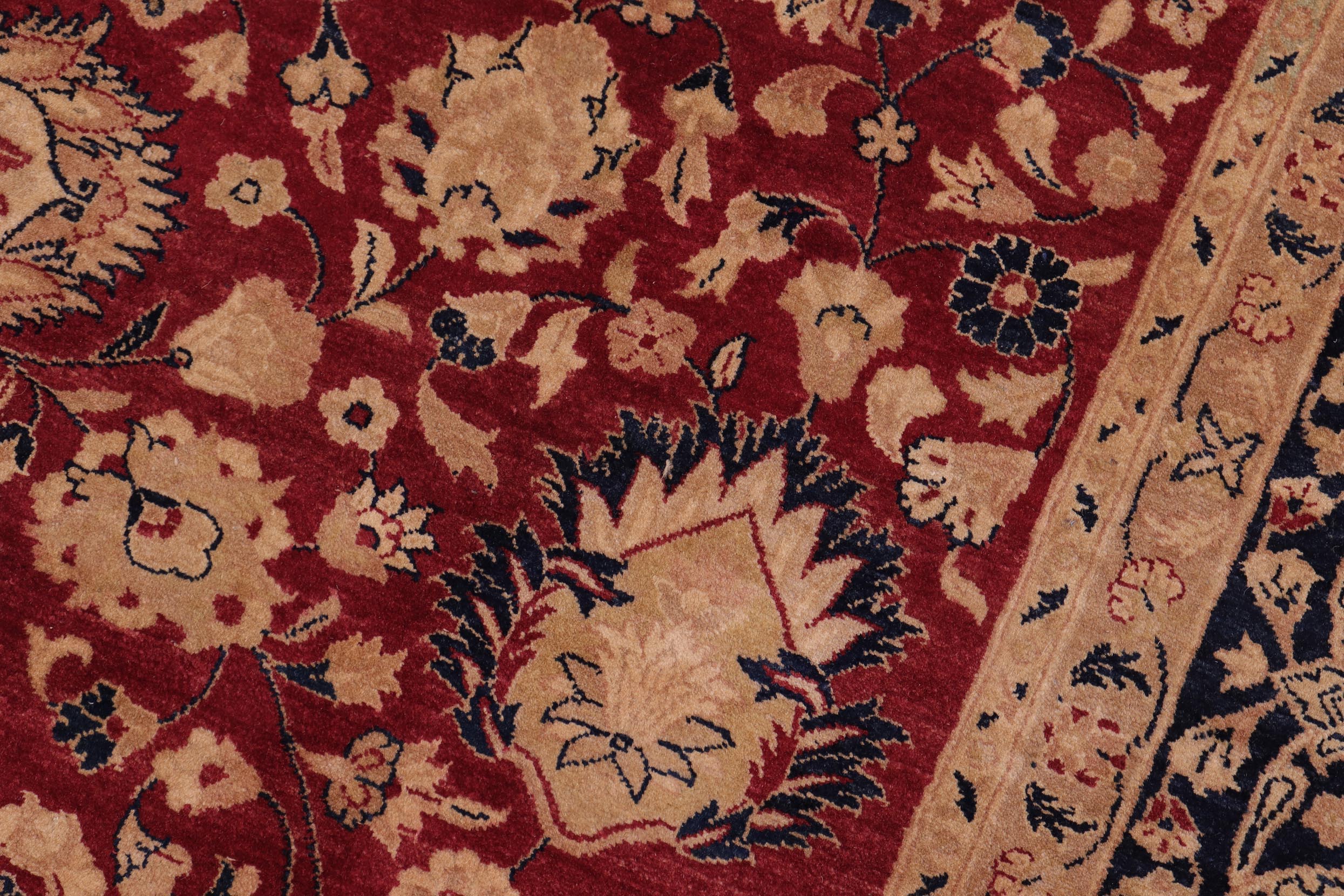 handmade Traditional Kashan Red Blue Hand Knotted RECTANGLE 100% WOOL area rug 8x10