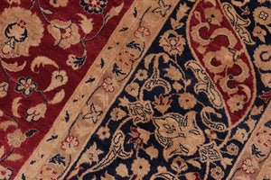 handmade Traditional Kashan Red Blue Hand Knotted RECTANGLE 100% WOOL area rug 8x10