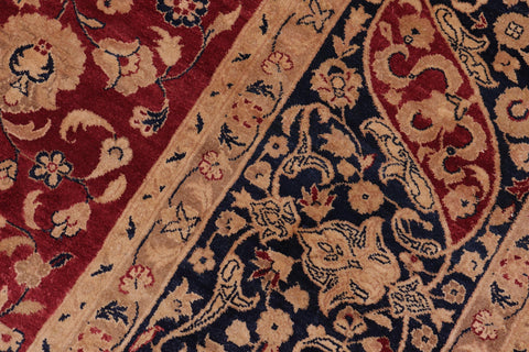 handmade Traditional Kashan Red Blue Hand Knotted RECTANGLE 100% WOOL area rug 8x10