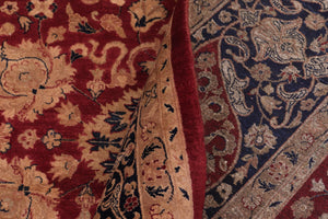handmade Traditional Kashan Red Blue Hand Knotted RECTANGLE 100% WOOL area rug 8x10