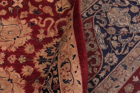 handmade Traditional Kashan Red Blue Hand Knotted RECTANGLE 100% WOOL area rug 8x10