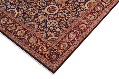 handmade Transitional Agra Tabriz Blue Red Hand Knotted RECTANGLE 100% WOOL area rug 8x10