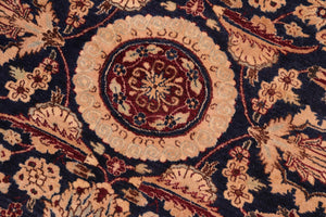 handmade Transitional Agra Tabriz Blue Red Hand Knotted RECTANGLE 100% WOOL area rug 8x10