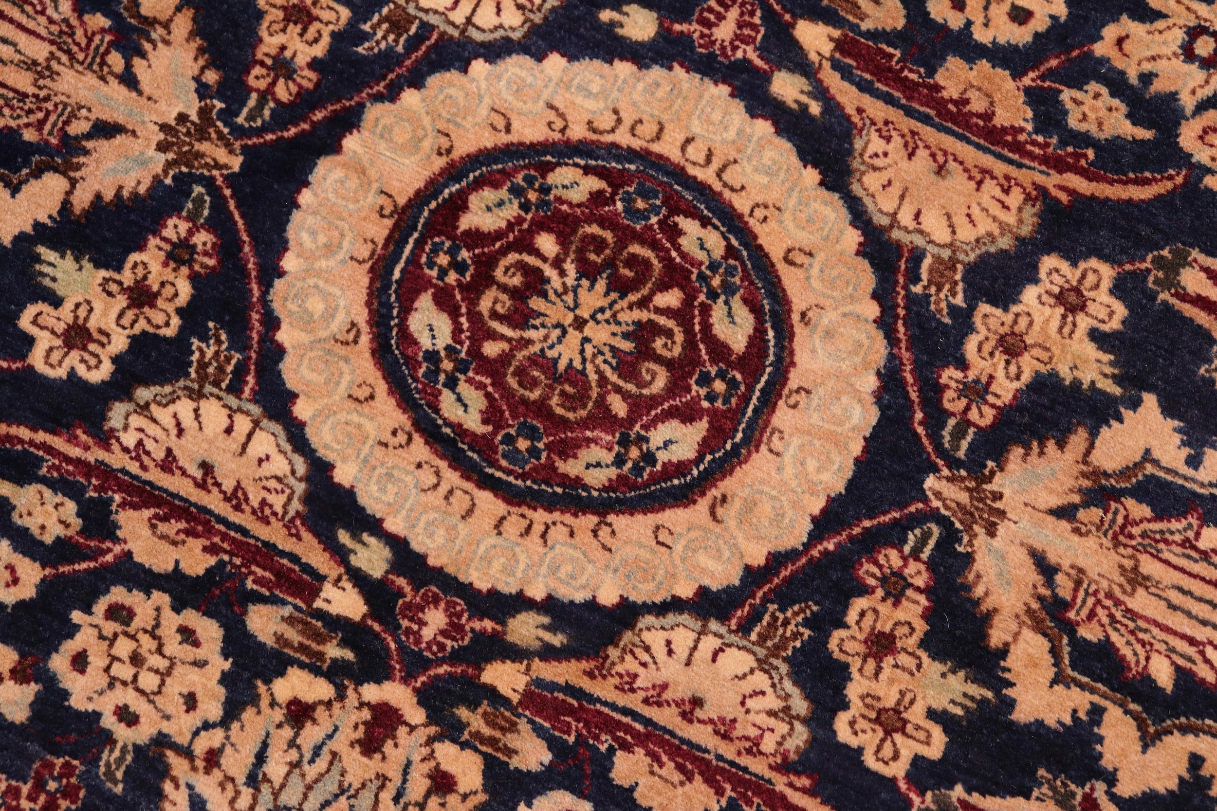 handmade Transitional Agra Tabriz Blue Red Hand Knotted RECTANGLE 100% WOOL area rug 8 x 10