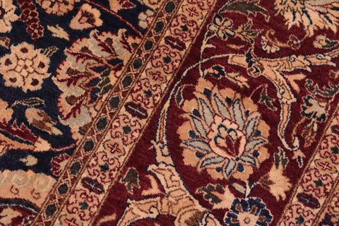 handmade Transitional Agra Tabriz Blue Red Hand Knotted RECTANGLE 100% WOOL area rug 8 x 10