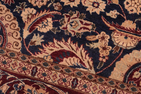 handmade Transitional Agra Tabriz Blue Red Hand Knotted RECTANGLE 100% WOOL area rug 8x10
