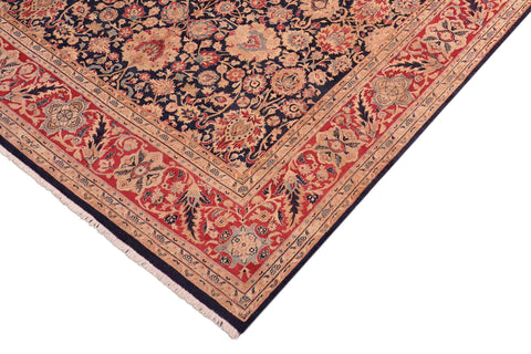 handmade Transitional Anmol Agra Blue Red Hand Knotted RECTANGLE 100% WOOL area rug 8x10
