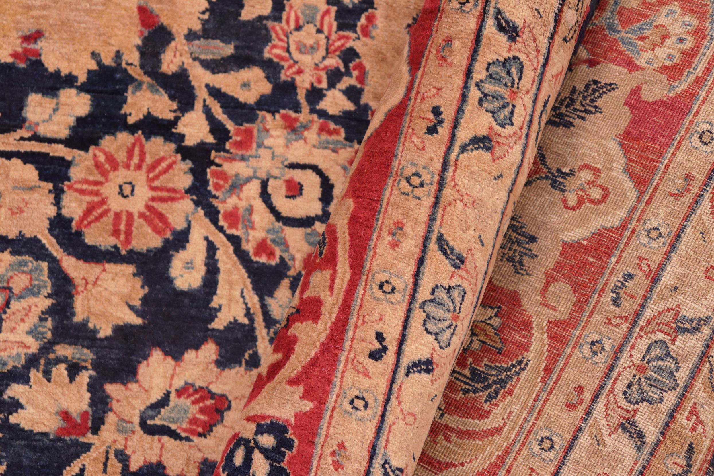 handmade Transitional Anmol Agra Blue Red Hand Knotted RECTANGLE 100% WOOL area rug 8x10