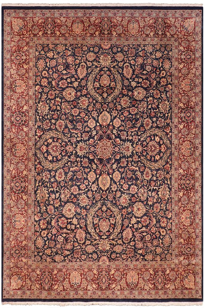 Traditional Dabir Lorina Blue Aubergine Hand Knotted Area rugs 8 x 10