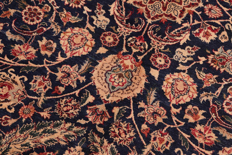 handmade Traditional Dabir Blue Aubergine Hand Knotted RECTANGLE 100% WOOL area rug 8x10