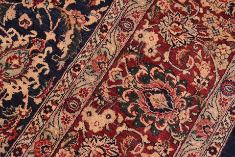 handmade Traditional Dabir Blue Aubergine Hand Knotted RECTANGLE 100% WOOL area rug 8x10