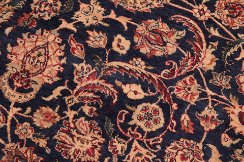 handmade Traditional Dabir Blue Aubergine Hand Knotted RECTANGLE 100% WOOL area rug 8x10