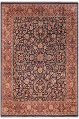 Traditional Dabir Lorina Blue Aubergine Hand Knotted Area rugs 8 x 10