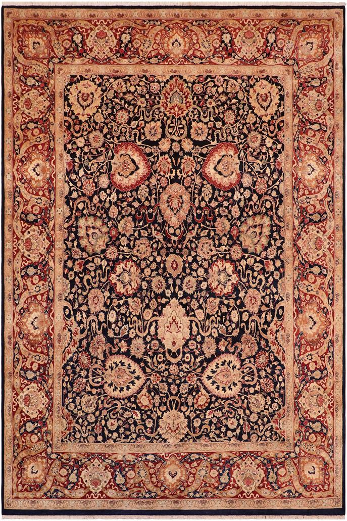 Traditional Anmol Agra David Blue Red Hand Knotted Area rugs 8 x 11