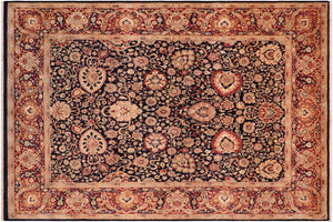 8x11 hand knotted Vegetable Dyed wool rug in blue and red - Anmol Agra David