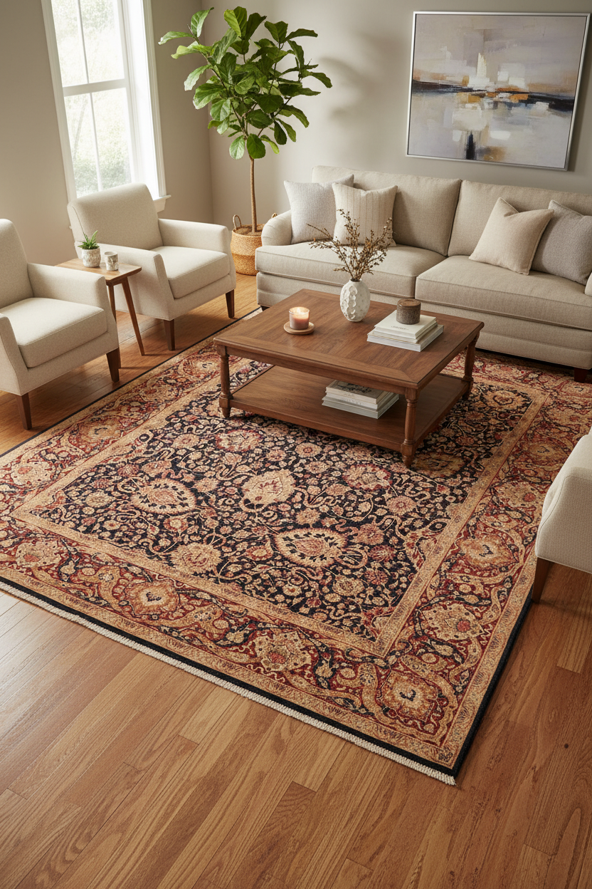 handmade Transitional Anmol Agra Blue Red Hand Knotted RECTANGLE 100% WOOL area rug 8x11