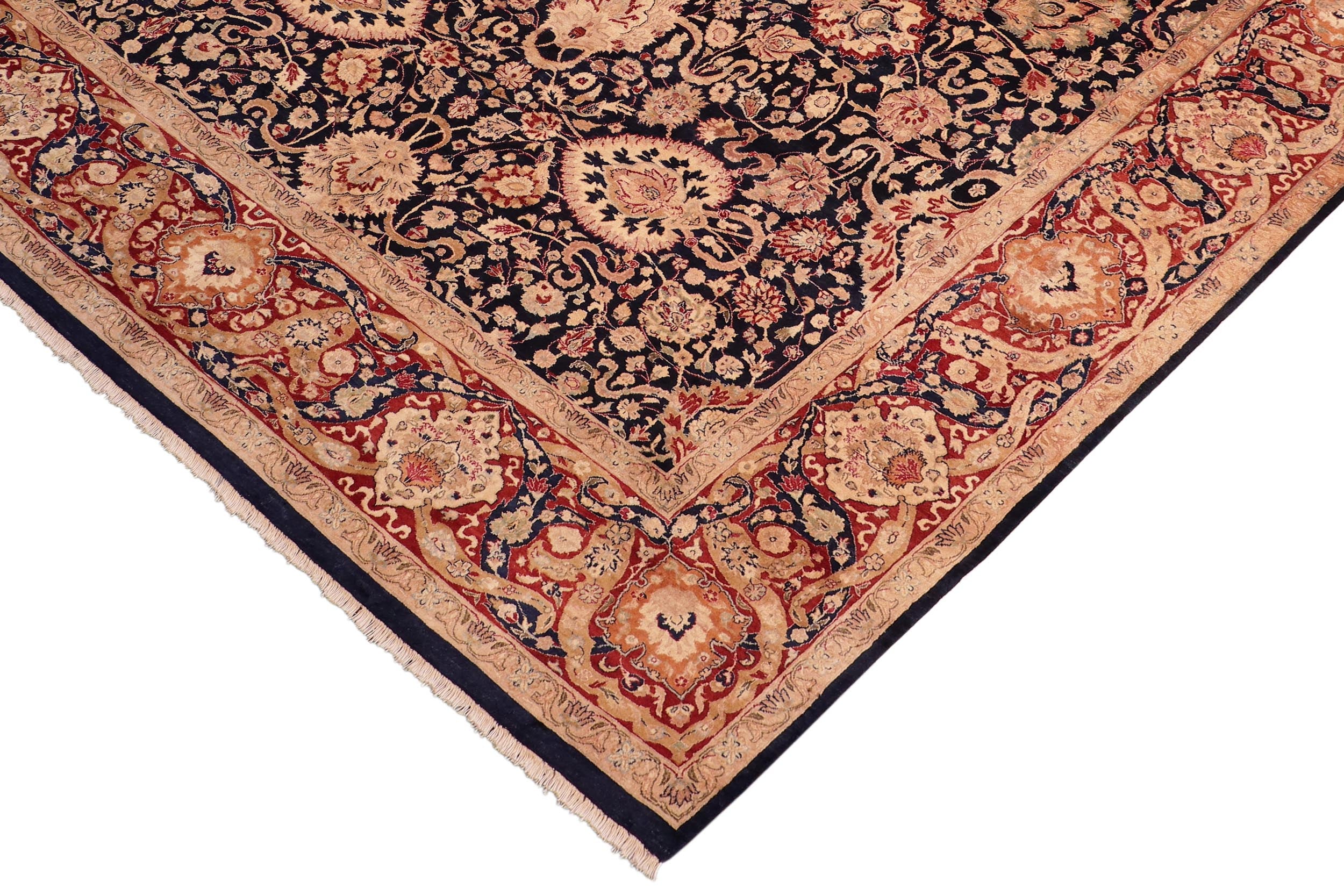 handmade Transitional Anmol Agra Blue Red Hand Knotted RECTANGLE 100% WOOL area rug 8 x 11