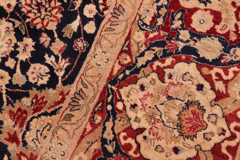 handmade Transitional Anmol Agra Blue Red Hand Knotted RECTANGLE 100% WOOL area rug 8x11