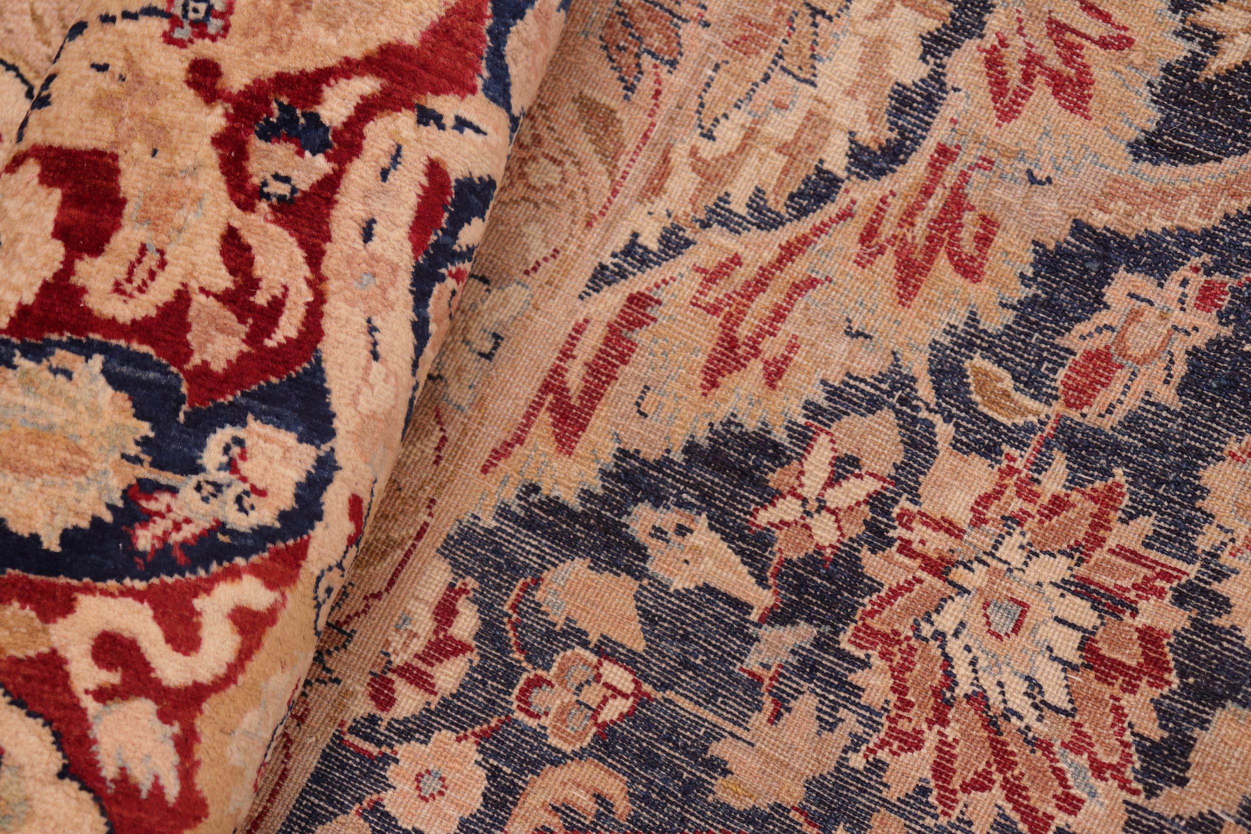 handmade Transitional Anmol Agra Blue Red Hand Knotted RECTANGLE 100% WOOL area rug 8 x 11