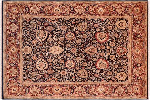 handmade Transitional Anmol Agra Blue Red Hand Knotted RECTANGLE 100% WOOL area rug 8x11