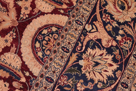 handmade Transitional Agra Tabriz Red Blue Hand Knotted RECTANGLE 100% WOOL area rug 8 x 10