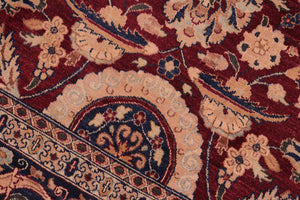 handmade Transitional Agra Tabriz Red Blue Hand Knotted RECTANGLE 100% WOOL area rug 8x10