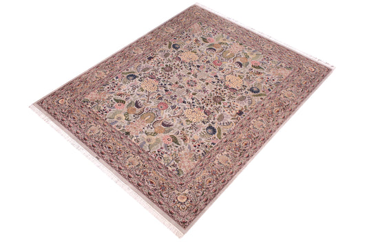 handmade Traditional Nagi Lt. Gray Lt. Gray Hand Knotted RECTANGLE 100% WOOL area rug 9x12