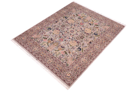 handmade Traditional Nagi Lt. Gray Lt. Gray Hand Knotted RECTANGLE 100% WOOL area rug 9x12