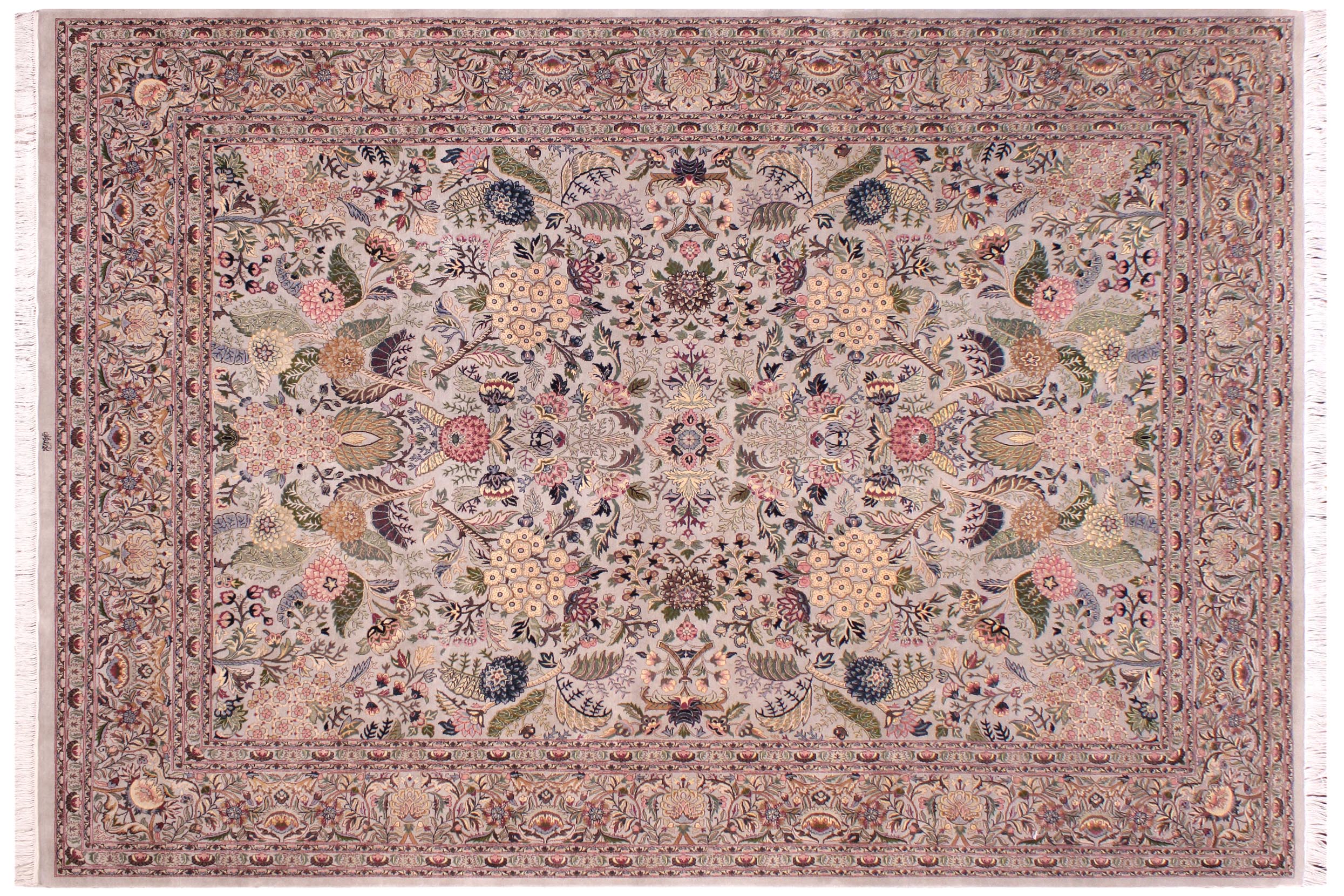 handmade Traditional Nagi Lt. Gray Lt. Gray Hand Knotted RECTANGLE 100% WOOL area rug 9x12