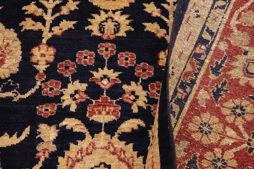 handmade Transitional Kafkaz Blue Rust Hand Knotted RECTANGLE 100% WOOL area rug 9 x 12