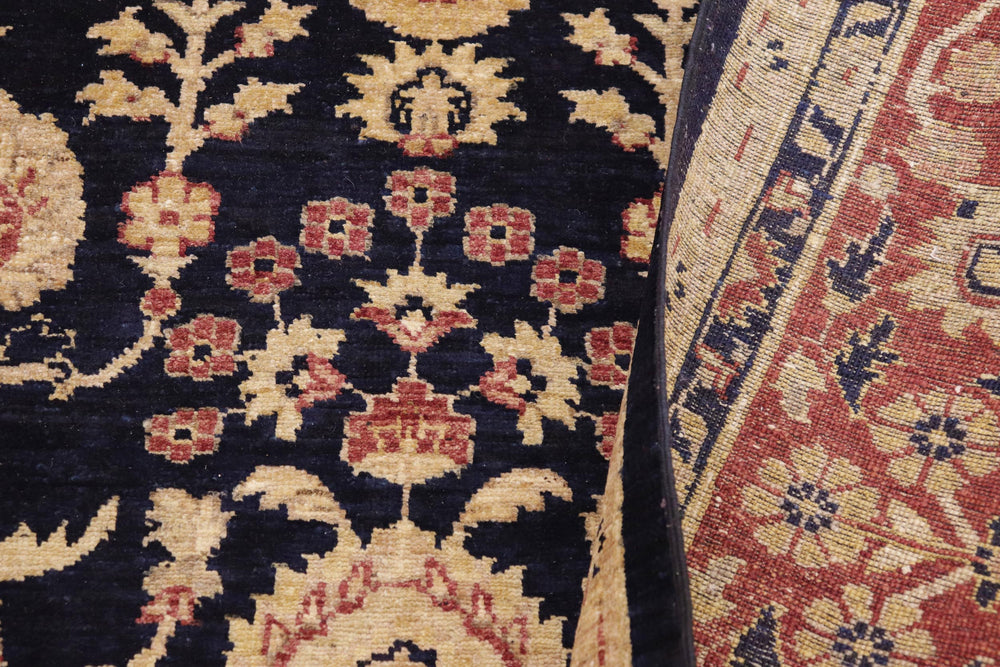 handmade Transitional Kafkaz Blue Rust Hand Knotted RECTANGLE 100% WOOL area rug 9' x 12'