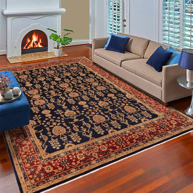 handmade Transitional Kafkaz Blue Red Hand Knotted RECTANGLE 100% WOOL area rug 9 x 12