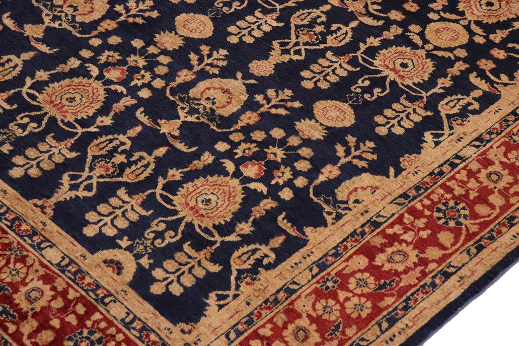 handmade Transitional Kafkaz Blue Red Hand Knotted RECTANGLE 100% WOOL area rug 9 x 12