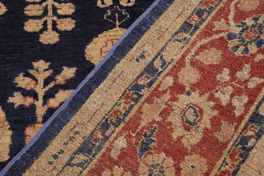 handmade Transitional Kafkaz Blue Red Hand Knotted RECTANGLE 100% WOOL area rug 9' x 12'