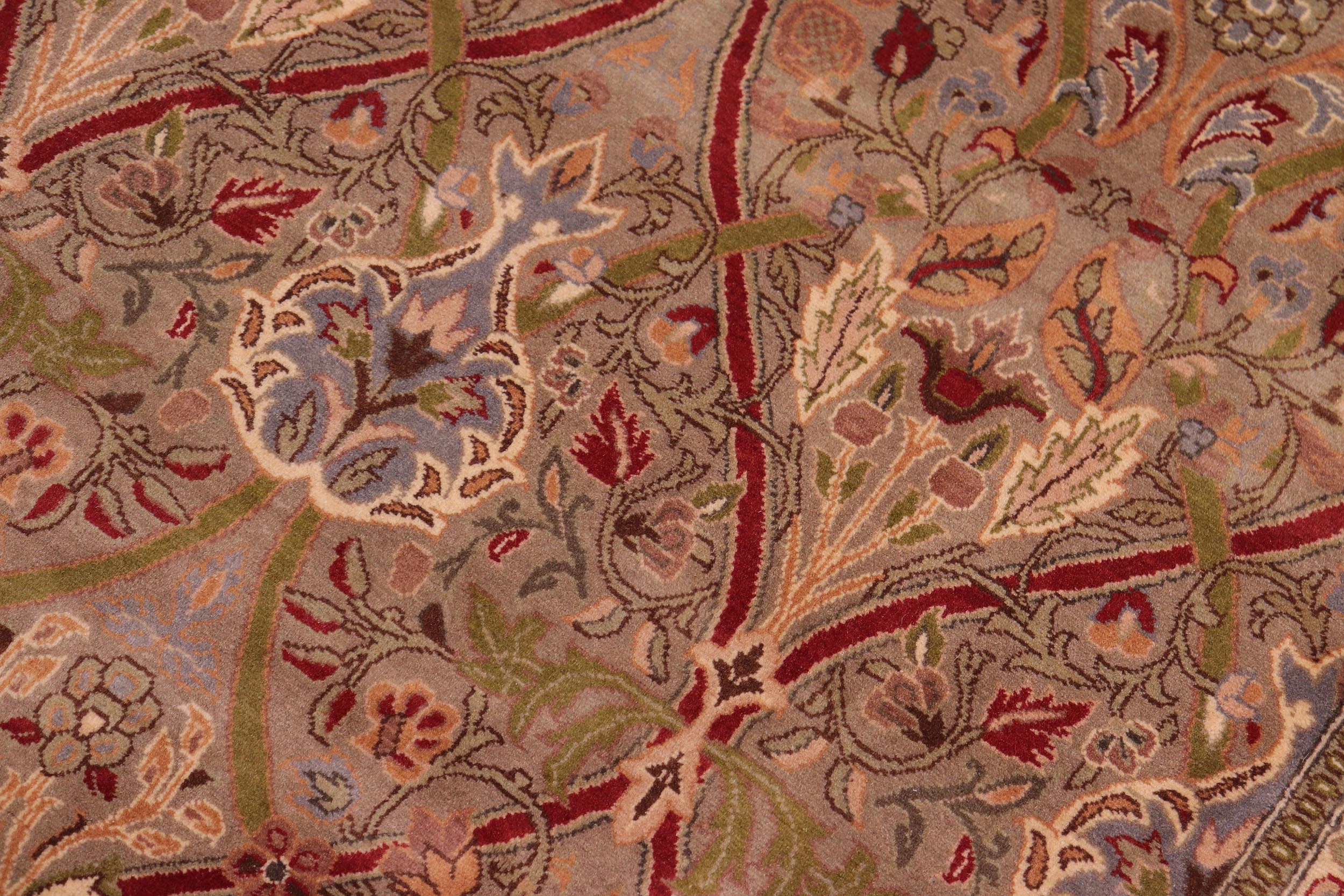 handmade Transitional Mujahid Lt. Green Red Hand Knotted RECTANGLE 100% WOOL area rug 9x12