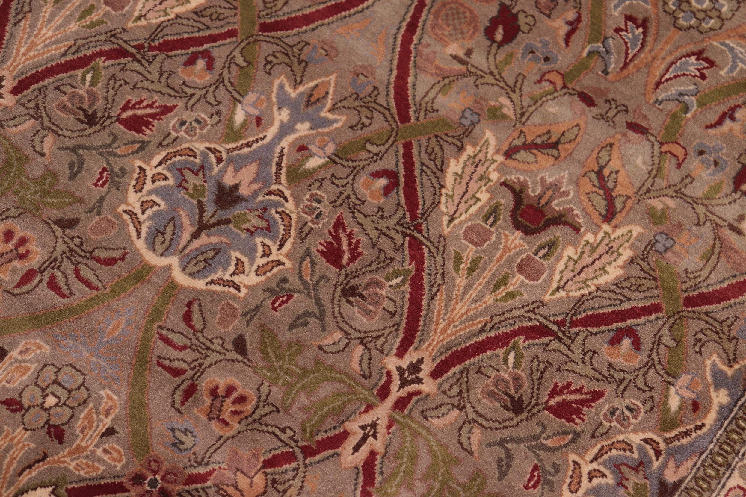 handmade Transitional Mujahid Lt. Green Red Hand Knotted RECTANGLE 100% WOOL area rug 9x12