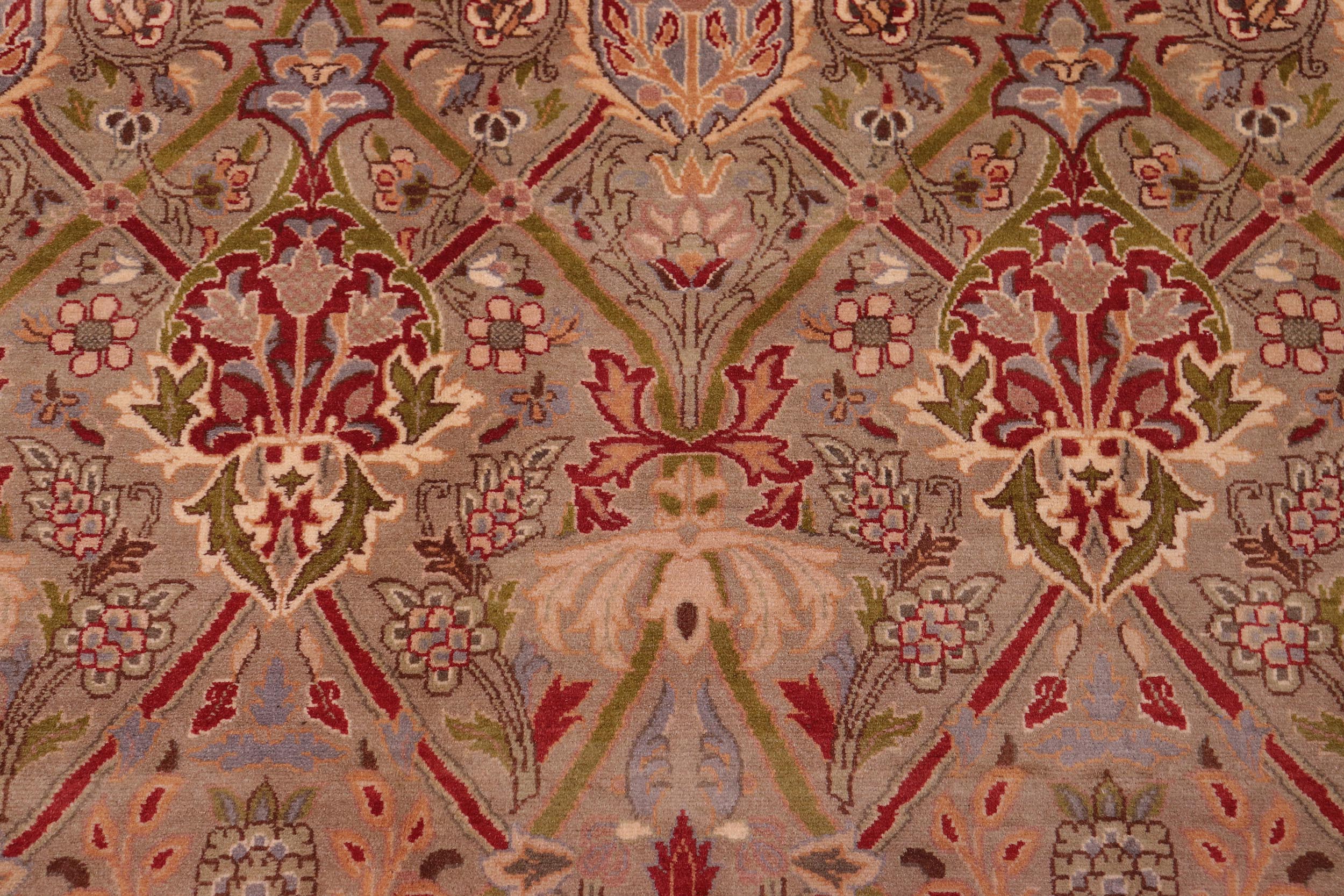 handmade Transitional Mujahid Lt. Green Red Hand Knotted RECTANGLE 100% WOOL area rug 9x12