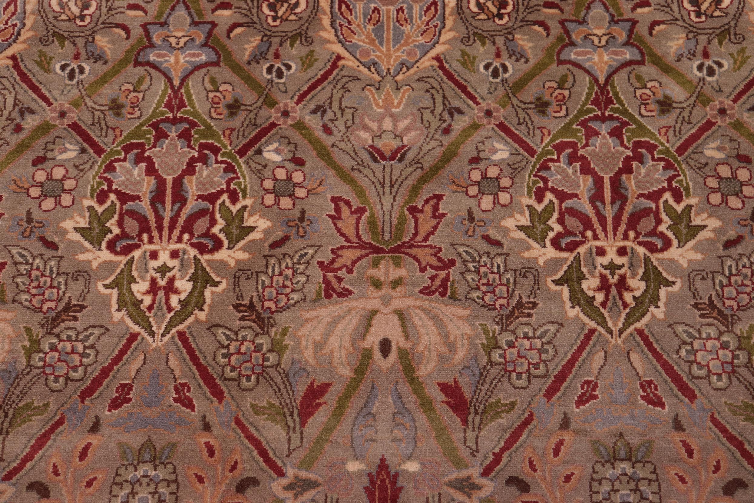 handmade Transitional Mujahid Lt. Green Red Hand Knotted RECTANGLE 100% WOOL area rug 9x12