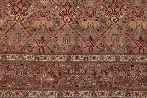 handmade Transitional Mujahid Lt. Green Red Hand Knotted RECTANGLE 100% WOOL area rug 9x12