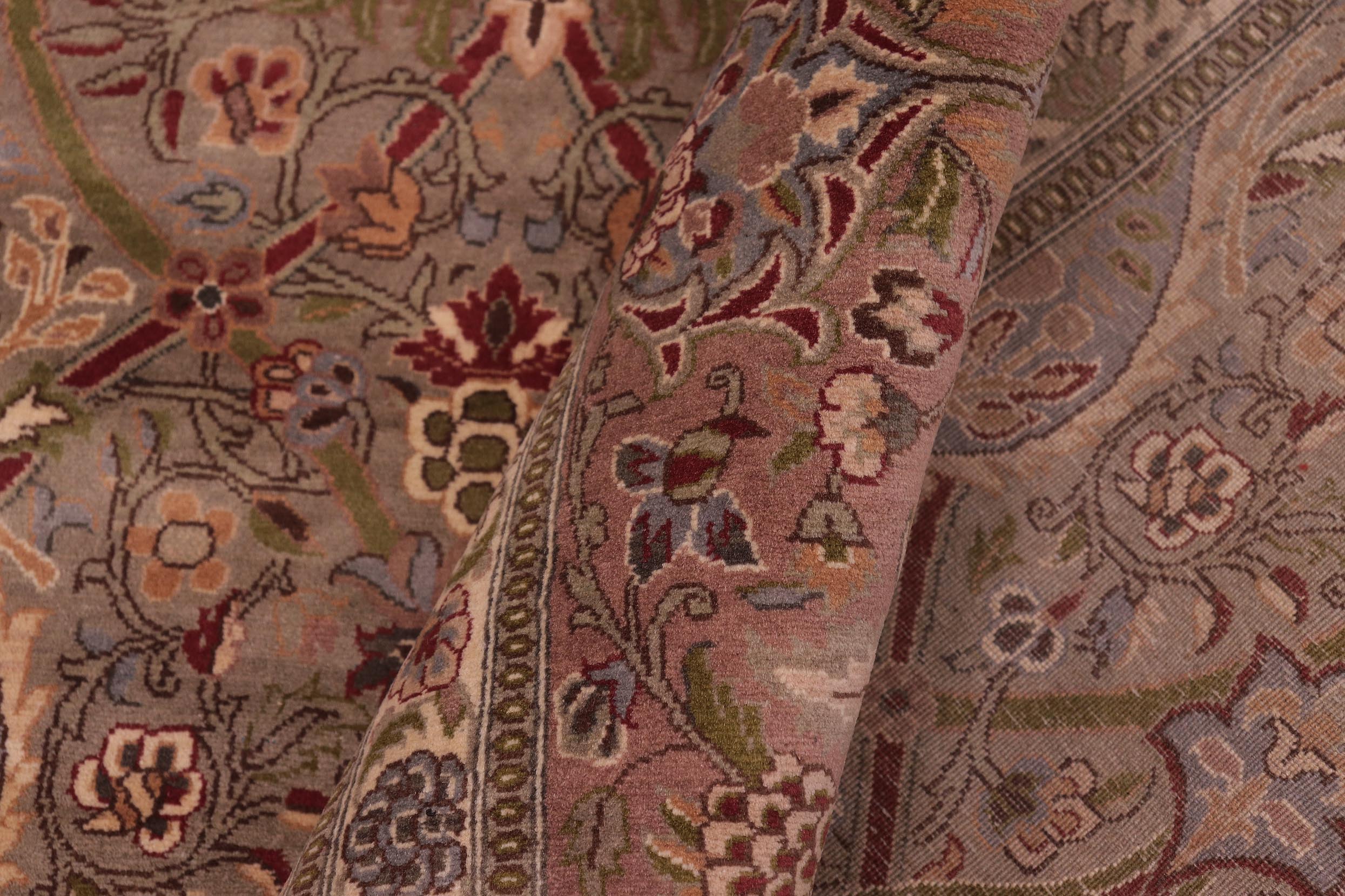handmade Transitional Mujahid Lt. Green Red Hand Knotted RECTANGLE 100% WOOL area rug 9x12
