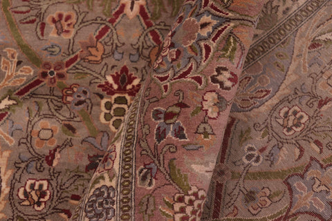 handmade Transitional Mujahid Lt. Green Red Hand Knotted RECTANGLE 100% WOOL area rug 9x12