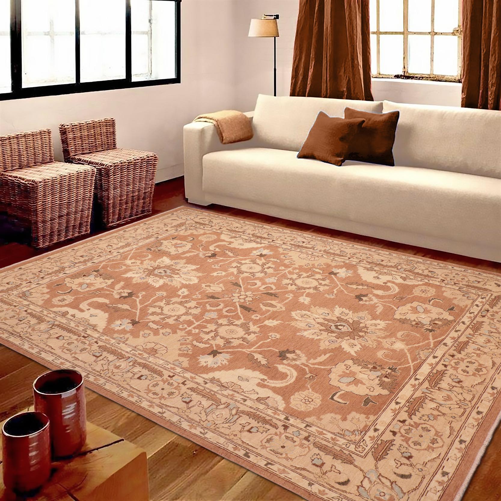 handmade Traditional Kafkaz Brown Tan Hand Knotted RECTANGLE 100% WOOL area rug 8x10