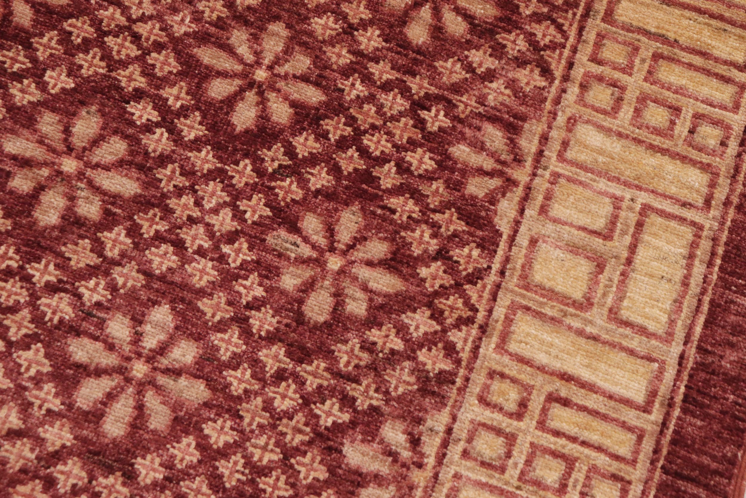 handmade Transitional Kafkaz Red Lt. Gold Hand Knotted RECTANGLE 100% WOOL area rug 9' x 12'