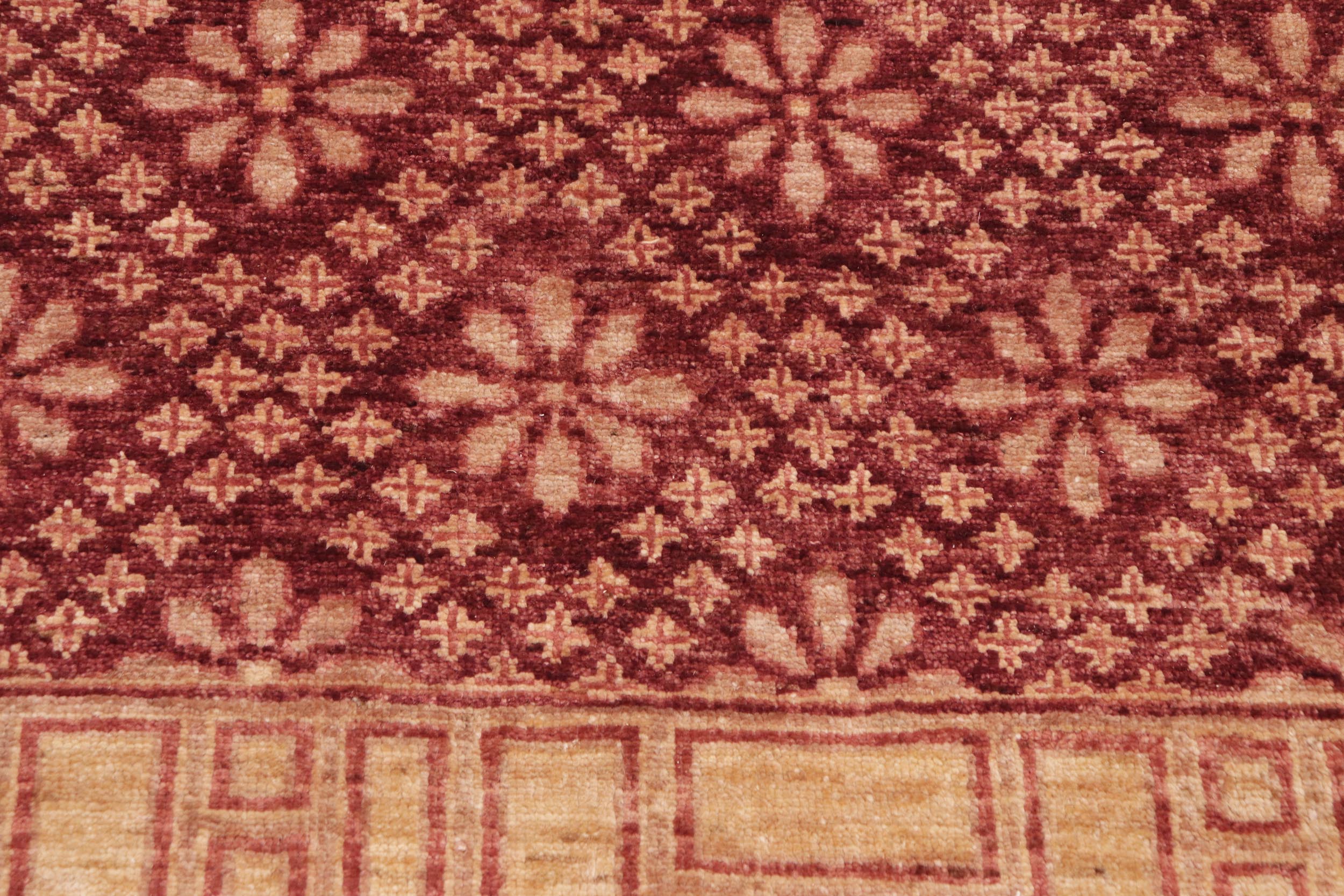 handmade Transitional Kafkaz Red Lt. Gold Hand Knotted RECTANGLE 100% WOOL area rug 9' x 12'