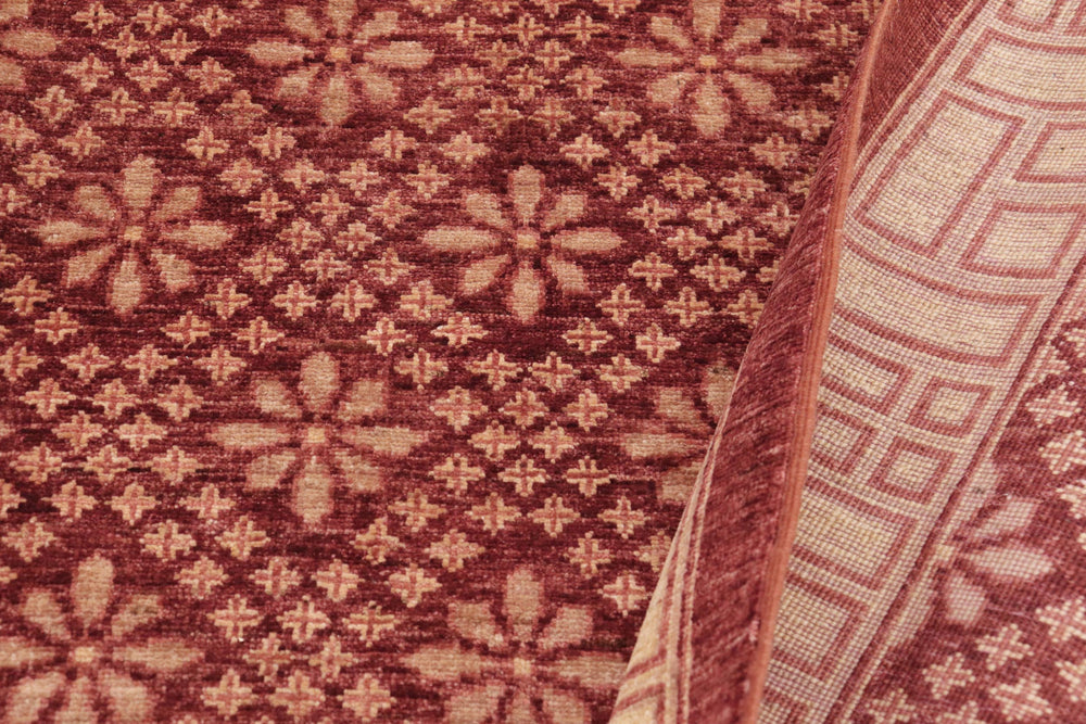 handmade Transitional Kafkaz Red Lt. Gold Hand Knotted RECTANGLE 100% WOOL area rug 9' x 12'