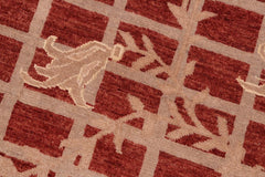 handmade Transitional Kafkaz Red Lt. Tan Hand Knotted RECTANGLE 100% WOOL area rug 8 x 10