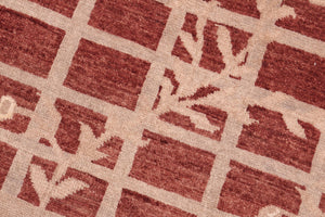 handmade Modern Kafkaz Red Lt. Tan Hand Knotted RECTANGLE 100% WOOL area rug 8' x 10'