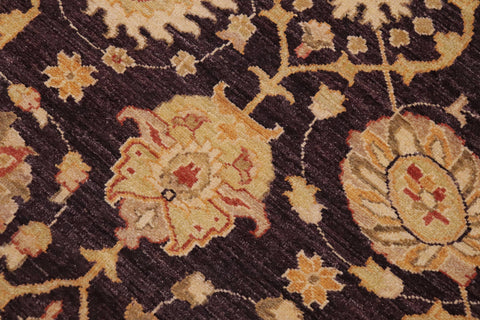 handmade Transitional Kafkaz Purple Lt. Tan Hand Knotted RECTANGLE 100% WOOL area rug 9' x 12'